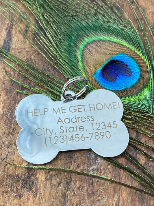 Dog Tags Engraved for Pets, Personalized Dog Tag with Name & Text, Dog Collar Custom Glitter Dog Name Tag, Bone Shaped ID Tag for Puppy Pets