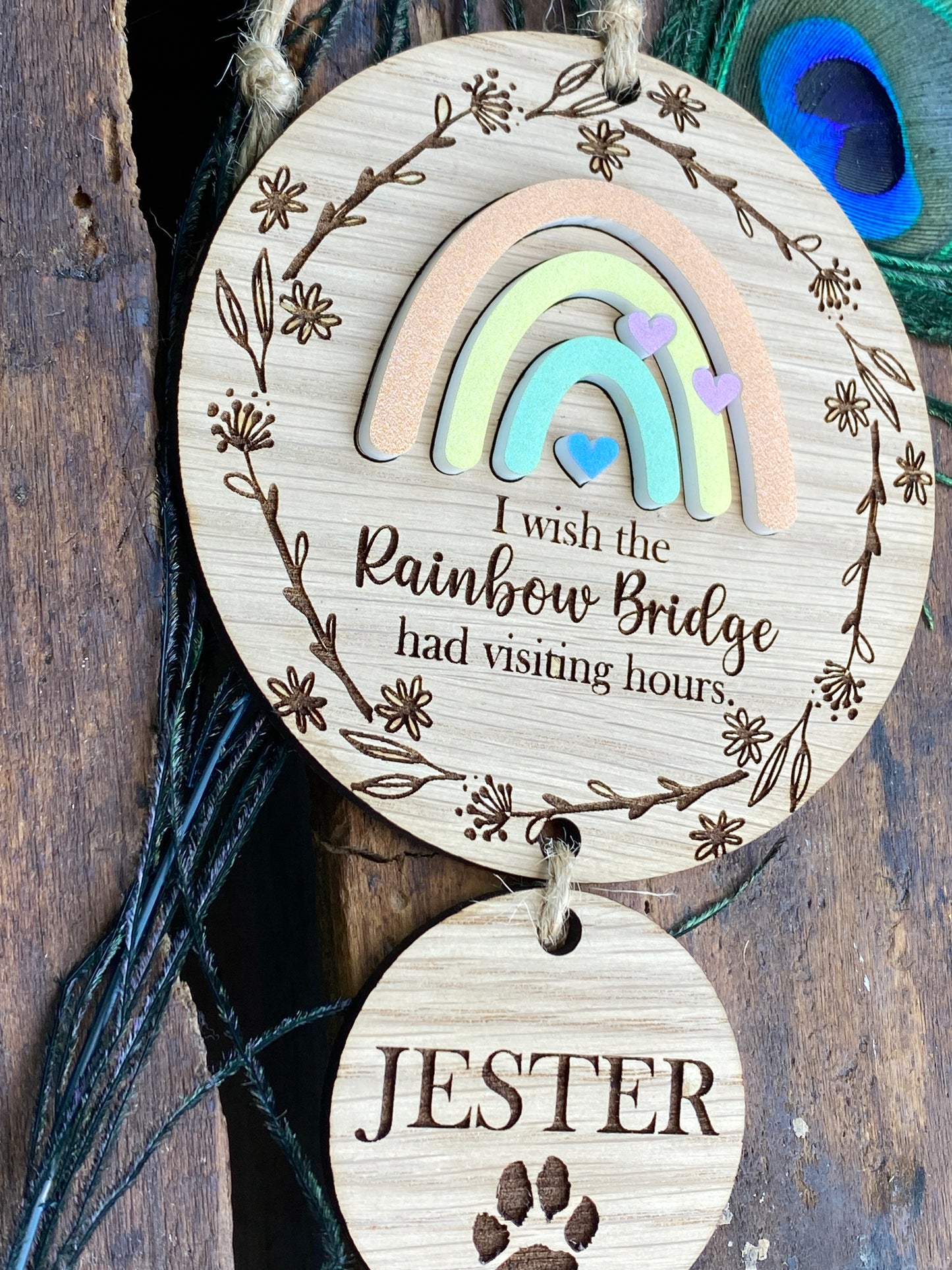 Rainbow Bridge Pet Memorial Ornament, Pet Loss Sympathy Gift, Personalized Dog Loss Gift, Pet Bereavement Gift, Dog Memorial Ornament