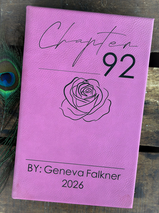 Personalized Birthday "Chapter" Journal – Custom Age and Name Leatherette Notebook – New Chapter Gift for Her