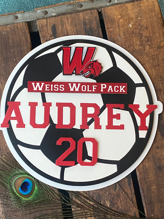 Wooden Soccer Sports Signs