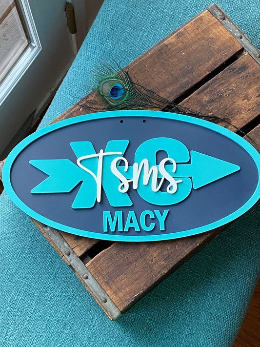 Cross Country Door Hanger, XC Team Door Sign, High School, CC Team Sign, Cross Country Season Door Sign, Customized Door Hanger