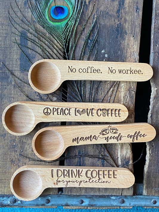 Coffee Lover Gift, Engraved Coffee Spoon, Personalized Coffee Scoop, Coffee Bar Accessories, Coffee Bag Clip, Custom Gift for Friend