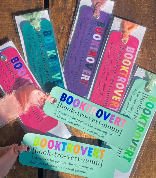 Booktrovert Leatherette Bookmark: Funny Reader Gift for Book Lovers