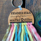 Personalized Keychain for Mamas, Custom Gift for Dog Lover, Engraved Wooden Keychain, Boho Themed Decor, Personalized Gift for Grandma