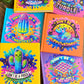 Funny Adult Sticker Book Journal: 80s Nostalgic Swear Word Notebook