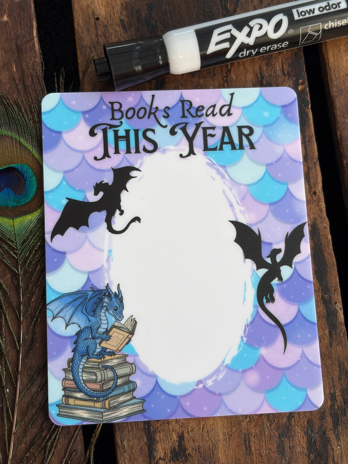 Dragon Fantasy Dry Erase Magnetic Book Tracker – 4"x5"
