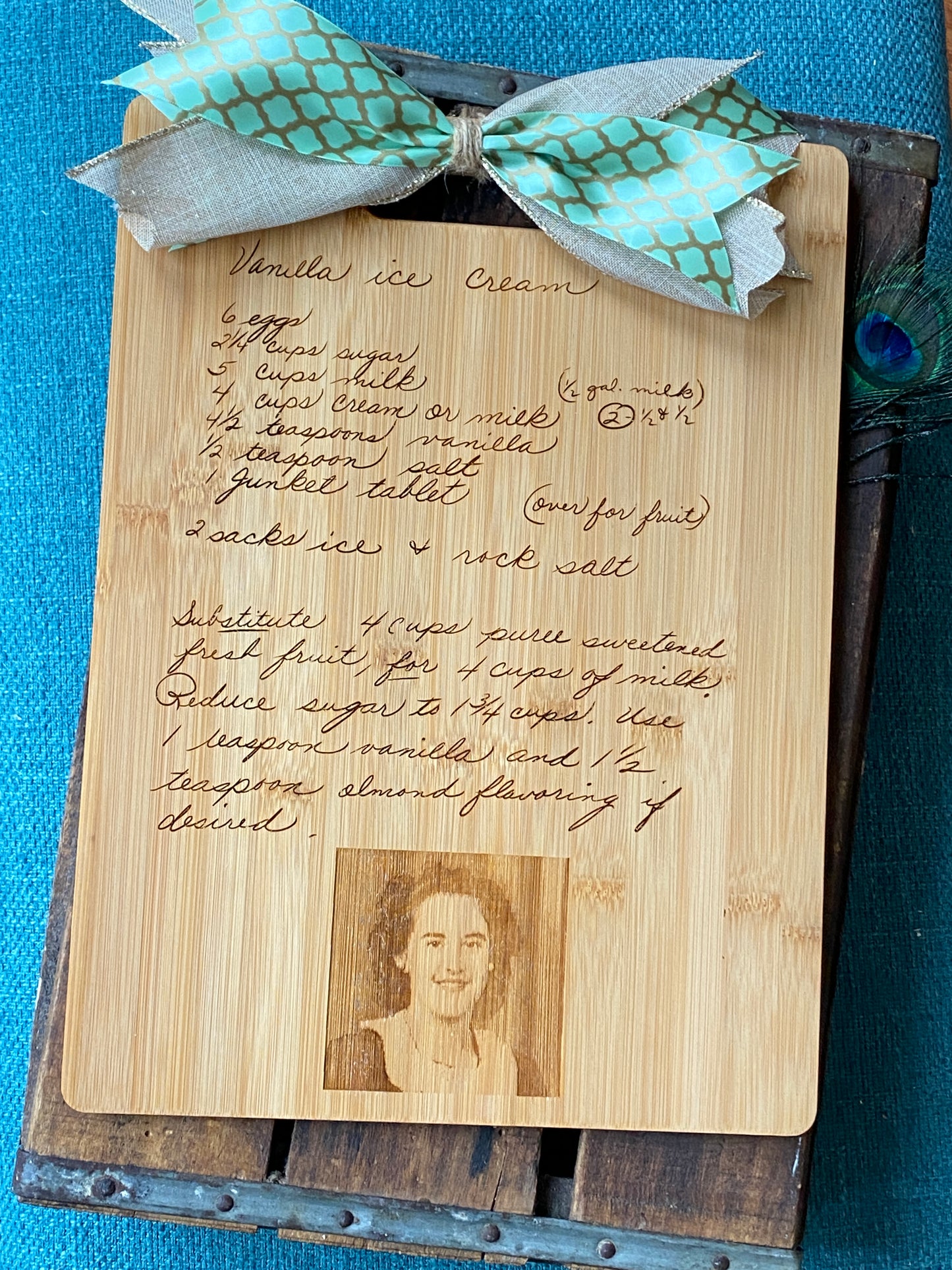 Personalized Family Recipe Cutting Board with Picture