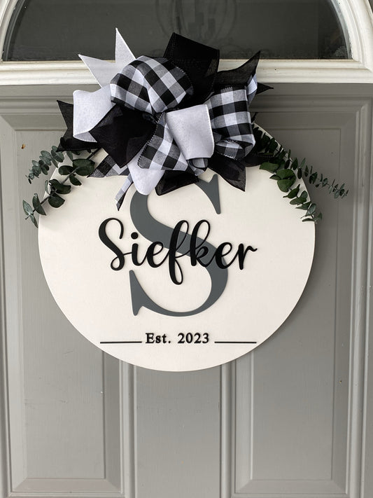 Established Sign for Home, Newlywed Gift Sign, Family Name Sign for Door, Personalized Front Door Sign, New Homeowner Gift Idea, Farmhouse