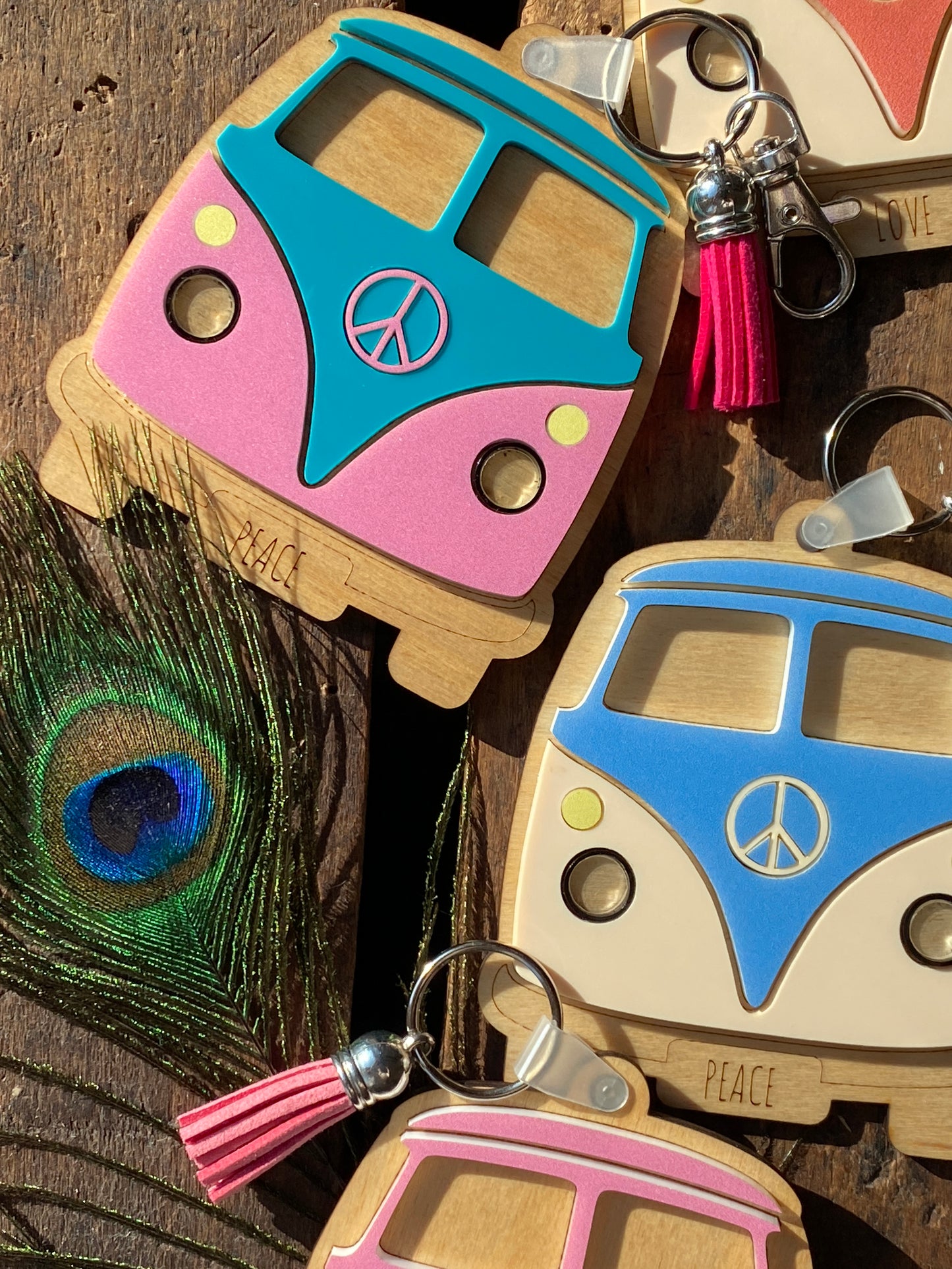 Retro Keychain, Hippy Gifts, Personalized Gift, Colorful Peace Sign Bag Tag, Groovy Backpack Tag, Retro Party Favor, Positive Energy Vibes