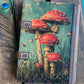 Wooden Notebook, Mushroom Journal, Leather Journal, Sketchbook, Enchanted Forest, Gift for Her, Whimsical Art, Nature Notebook, Fantasy