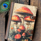 Wooden Notebook, Mushroom Journal, Leather Journal, Sketchbook, Enchanted Forest, Gift for Her, Whimsical Art, Nature Notebook, Fantasy