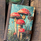 Wooden Notebook, Mushroom Journal, Leather Journal, Sketchbook, Enchanted Forest, Gift for Her, Whimsical Art, Nature Notebook, Fantasy