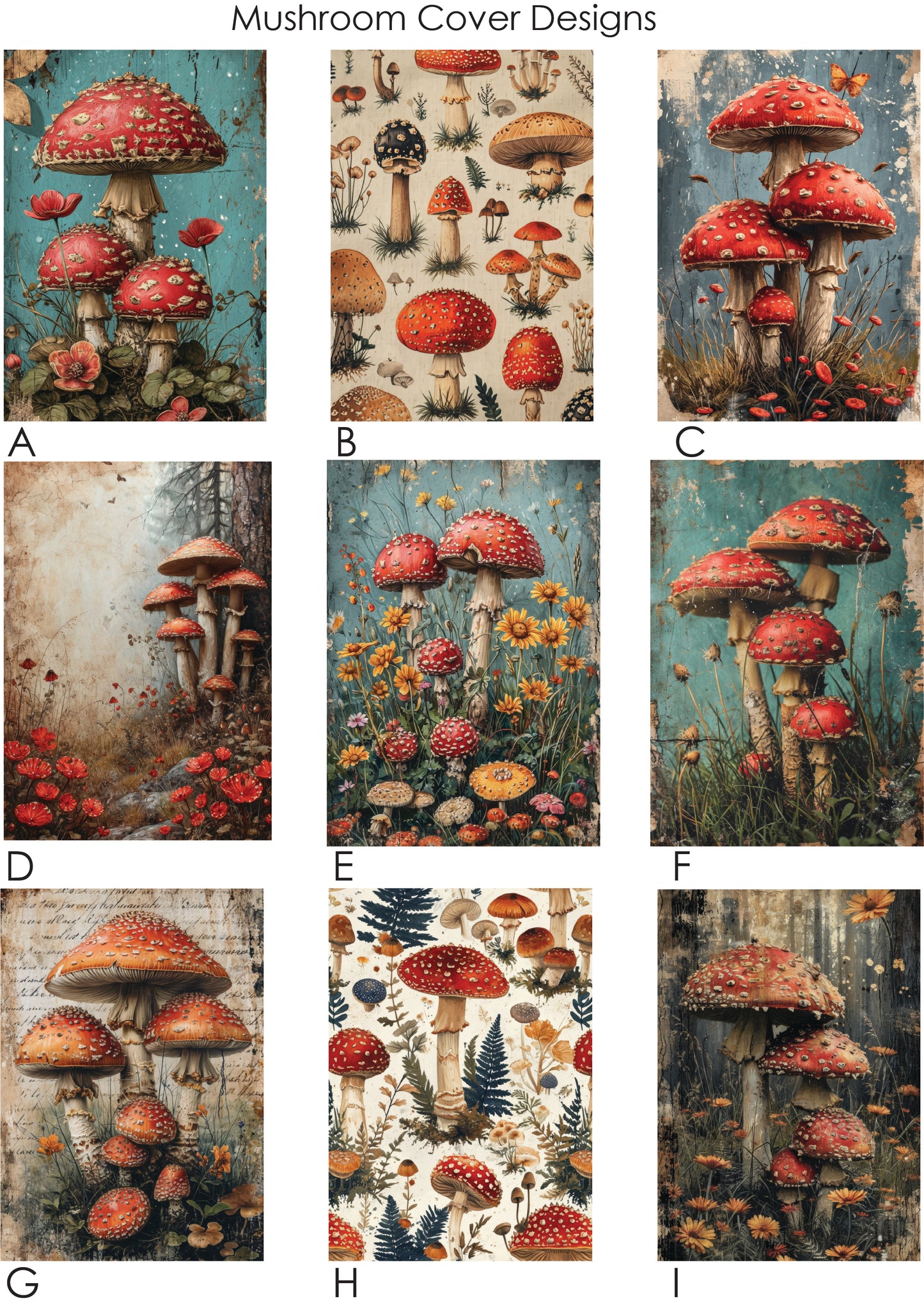 Mushroom Wood & Leather A5 Journal: Refillable Sketchbook/Journal