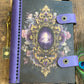 Small Pocket Mystical Mirror Journal - Refillable Travel Wood Notebook, Pocket Tarot Log