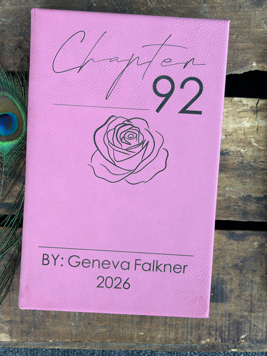 Personalized Birthday "Chapter" Journal – Custom Age and Name Leatherette Notebook – New Chapter Gift for Her