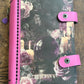 Small Pocket Crystal Ball Journal - Refillable Travel Wood Notebook, Moody Pink Roses & Glowing Candles, Divination Log