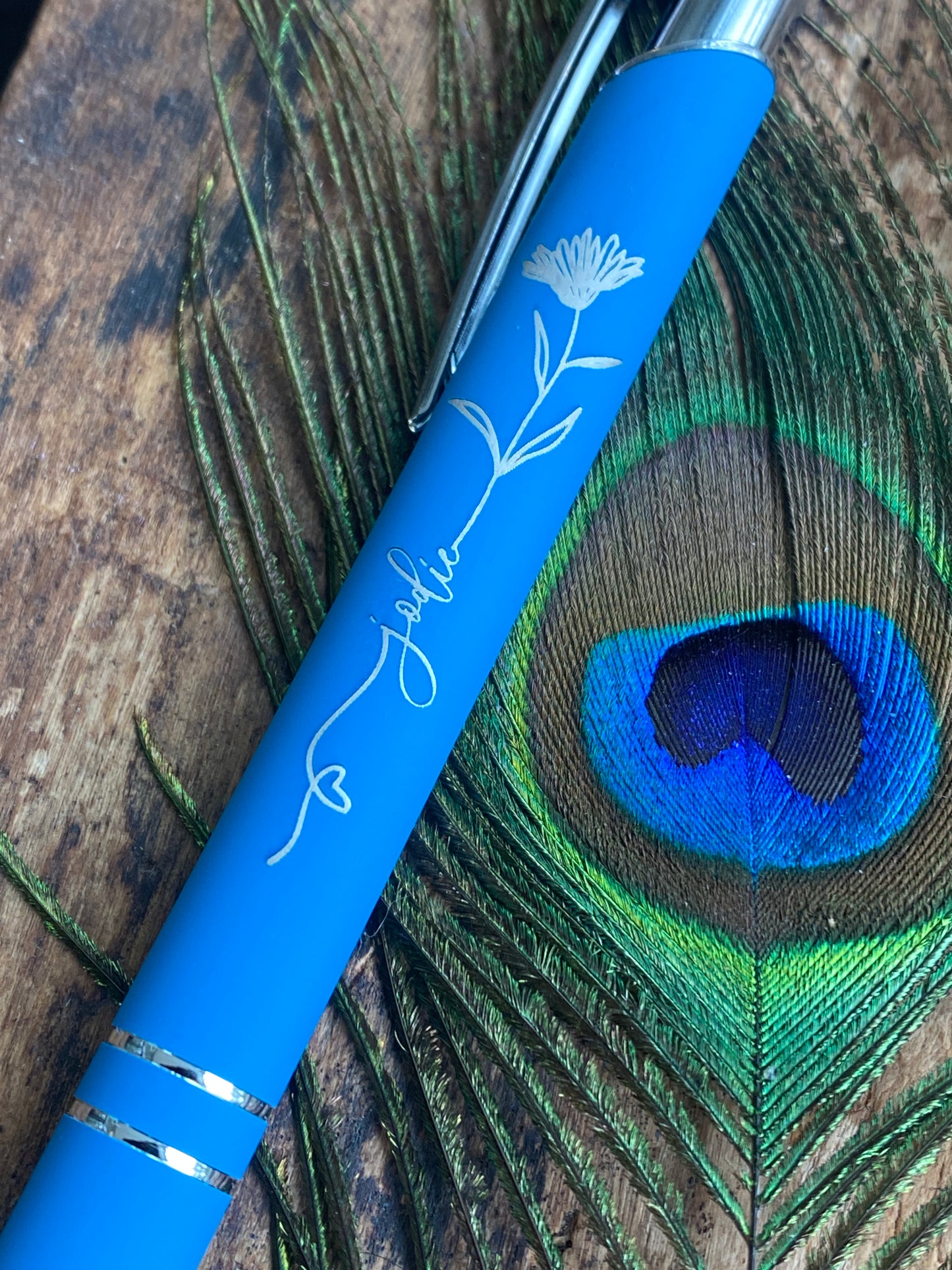Birth Month Flower Engraved Pen: Personalized Office Gift
