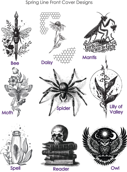 Pick Your Design Custom Wood and Leather Small Travel Journal - Refillable Botanical Grimoire – Handmade Artisan Stationery