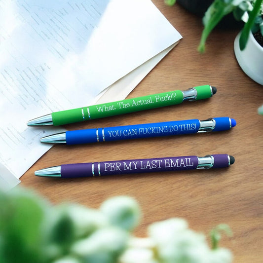A Set of 2 Personalized Pens with Stylus, Snarky Office Humor, Funny Work Gift, Per My Last Email, Gifts for Office, You Can Do It, Motivate