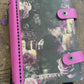 Small Pocket Crystal Ball Journal - Refillable Travel Wood Notebook, Moody Pink Roses & Glowing Candles, Divination Log