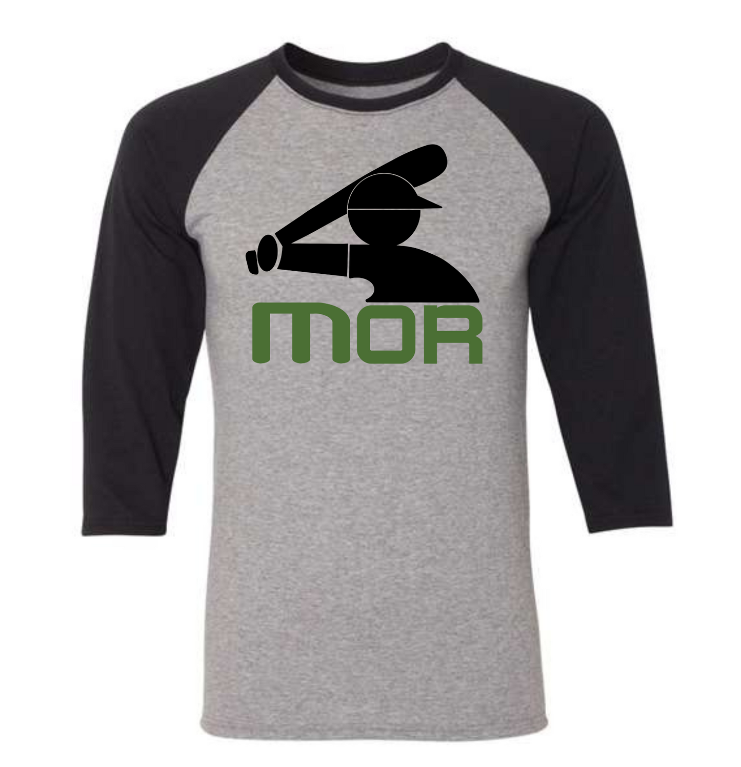 Oxford Grey/Black Baseball T