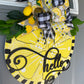 Bright Yellow Lemon Hello Door Sign to Cheer up your Front Porch, Front Door, Lemon Welcome Door Hanger, Black, White and Yellow