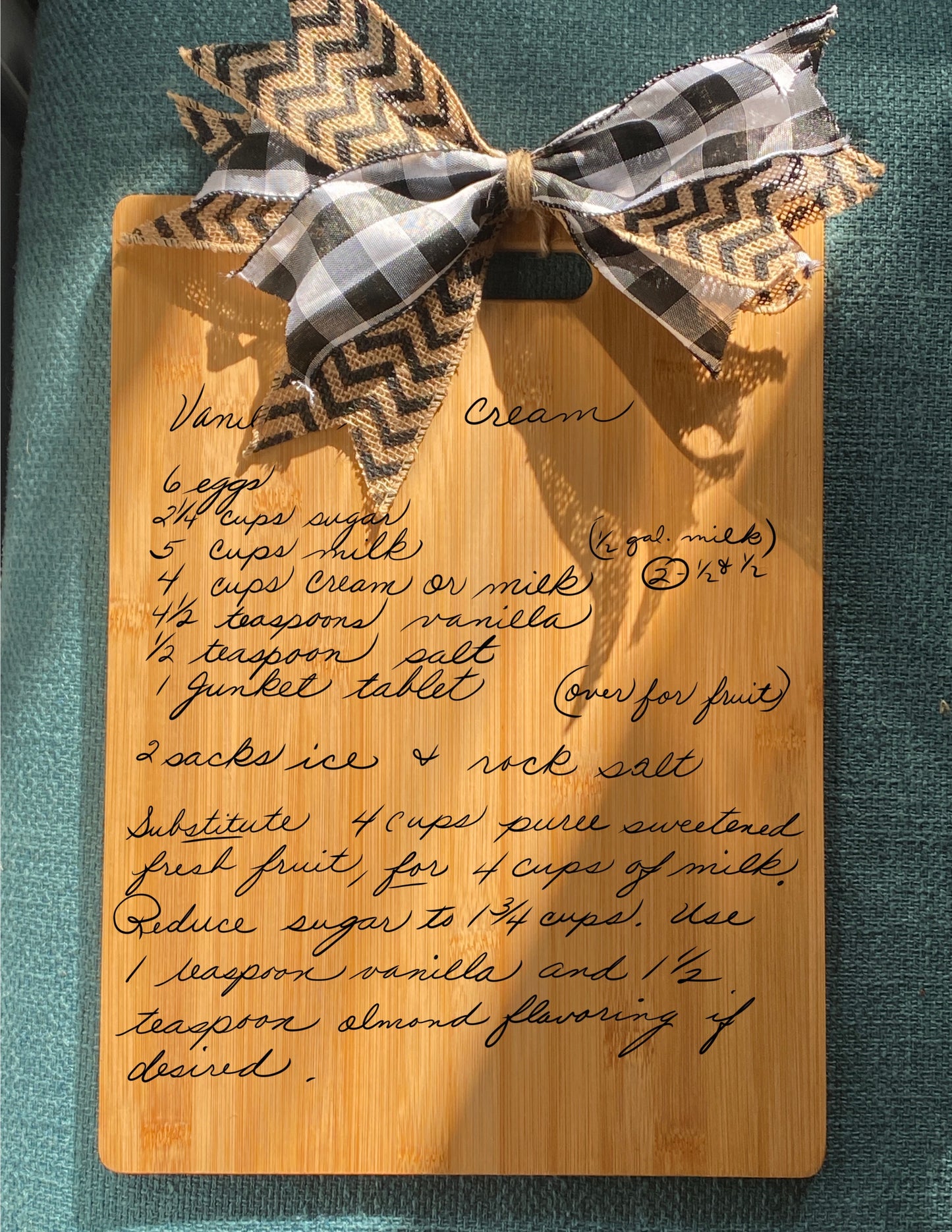 Personalized Family Recipe Cutting Board