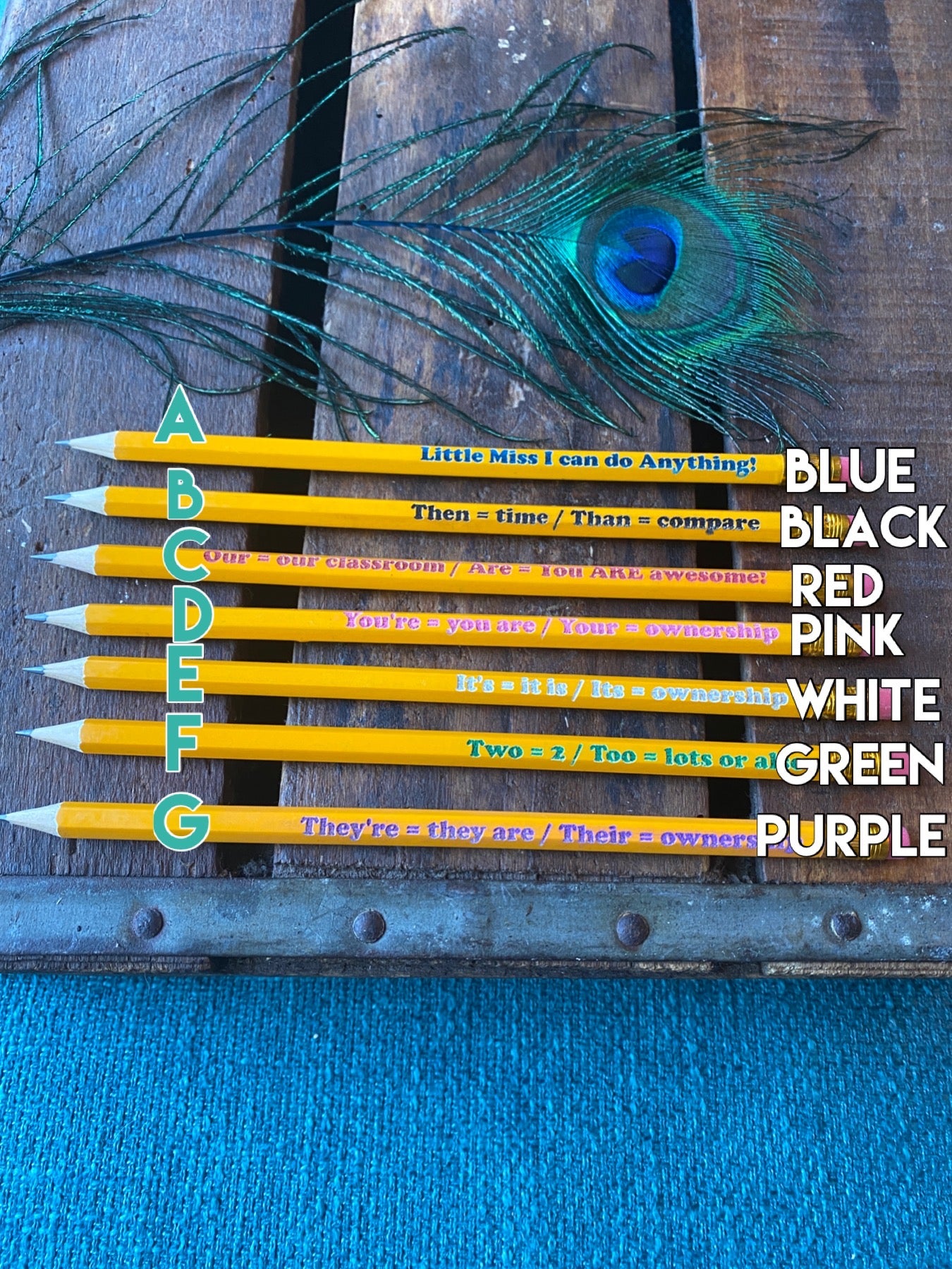 Personalized Pencils with Colored Engraving