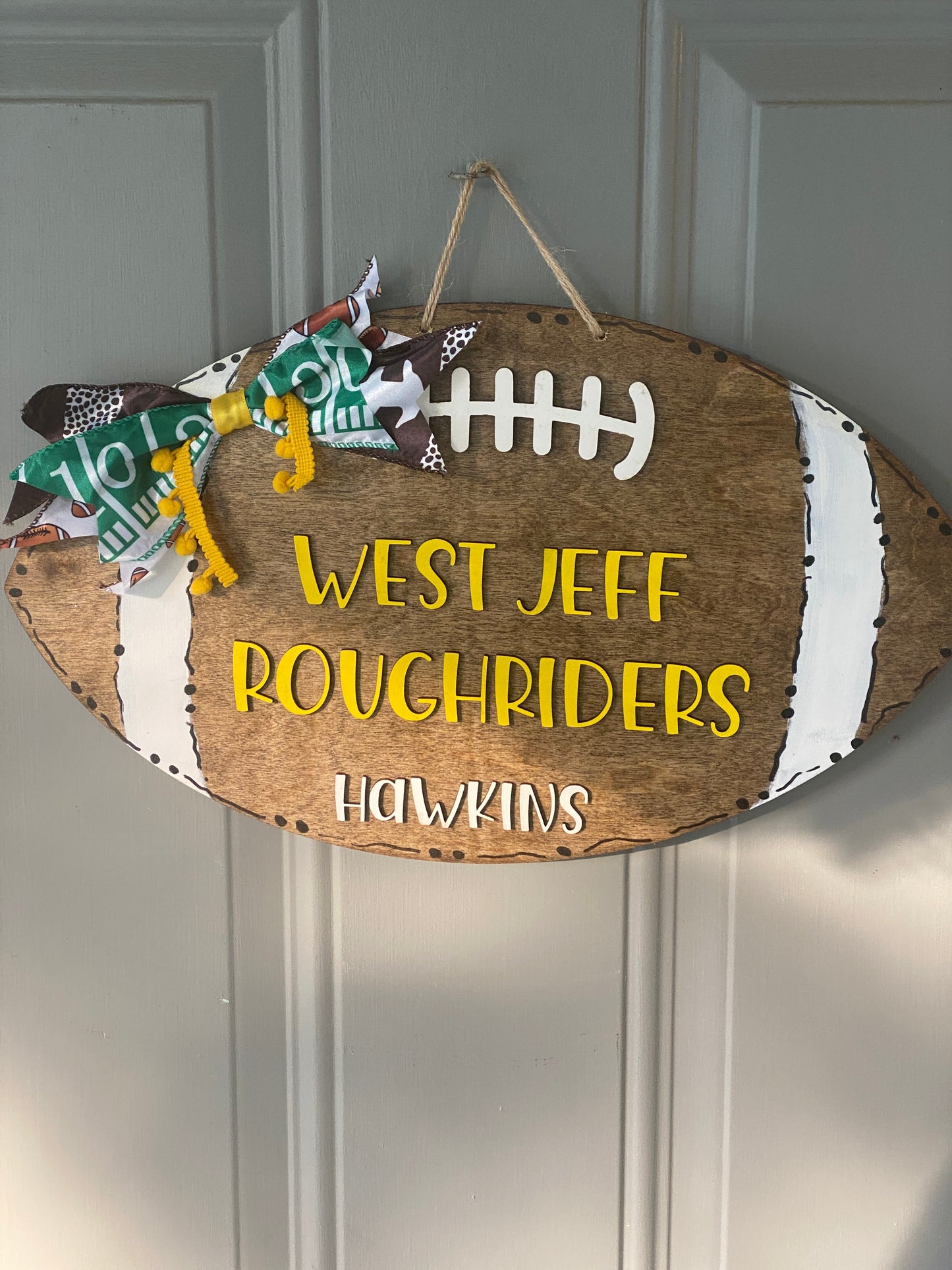 Football Door Hanger, Football Team Door Sign, High School Football, Football Team Sign, Football Season Door Sign, Customized Door Hanger