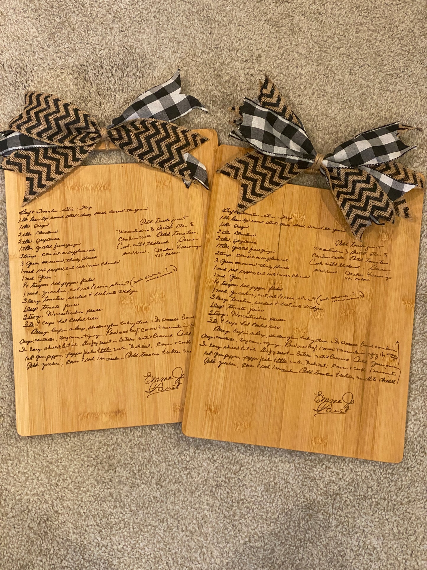 Personalized Family Recipe Cutting Board