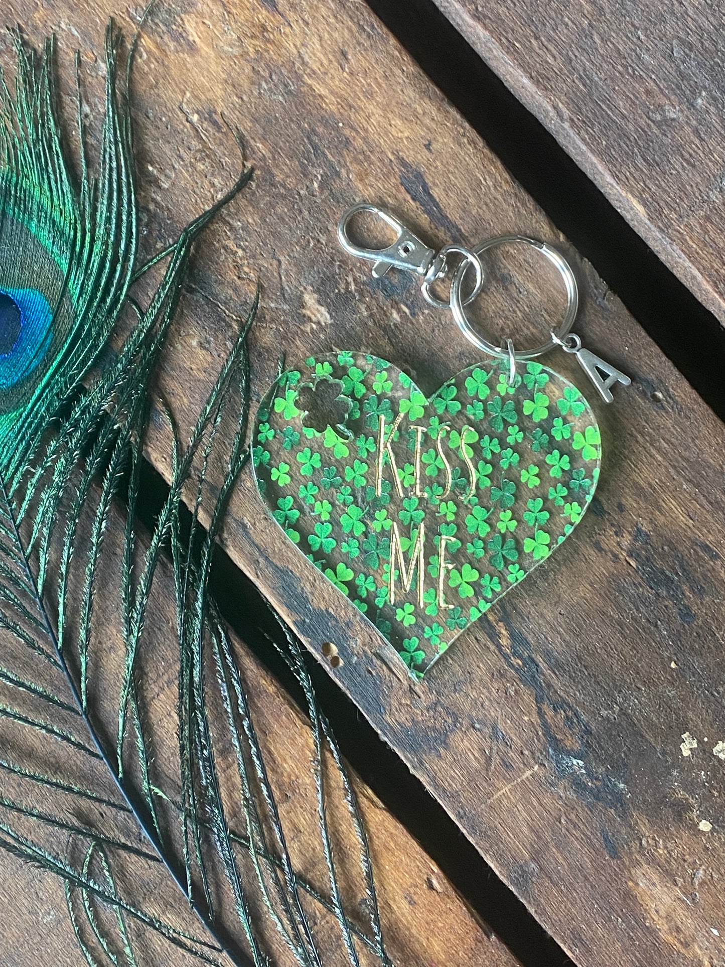 Lucky Keychain, Good Luck Keychain, Shamrock Keychain, Lucky Charm Keychain, Four-Leaf Clover Keychain, St. Patrick's Day, St Patty's Day