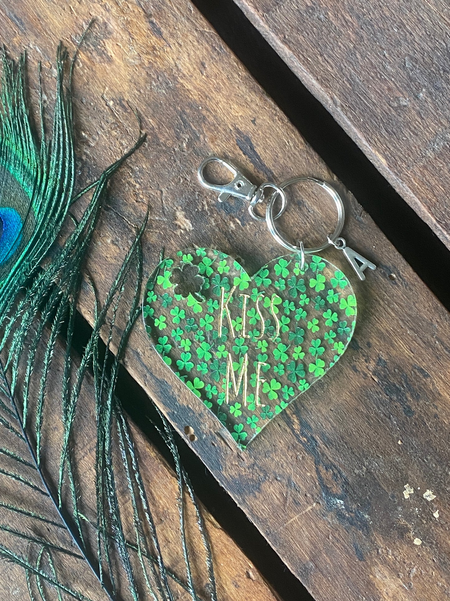 Lucky Keychain, Good Luck Keychain, Shamrock Keychain, Lucky Charm Keychain, Four-Leaf Clover Keychain, St. Patrick's Day, St Patty's Day